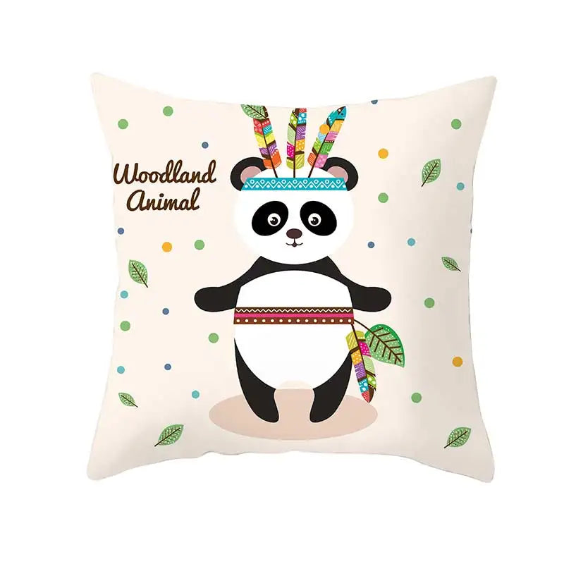 Funny Cute Animal Cushion Cover Cartoon Creative African Tribe Fox Pillow Case For Sofa Home Textile Pillow Covers Pillowcase
