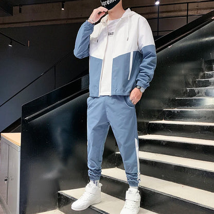 2026 Men Tracksuit Casual Joggers Hooded Sportswear Jackets And Pants 2 Piece Sets Hip Hop Running Sports Suit