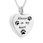 Stainless Steel Silver Cremation Jewelry Forever in My Heart Ashes Keepsake Urns Pendant Necklace for Women, 20 Inch Link Chain