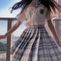 ZOKI Plaid Women Pleated Skirt Bow Knot Summer High Waist Preppy Girls Dance Mini Skirt Cute A Line Harajuku Sexy Japan Faldas