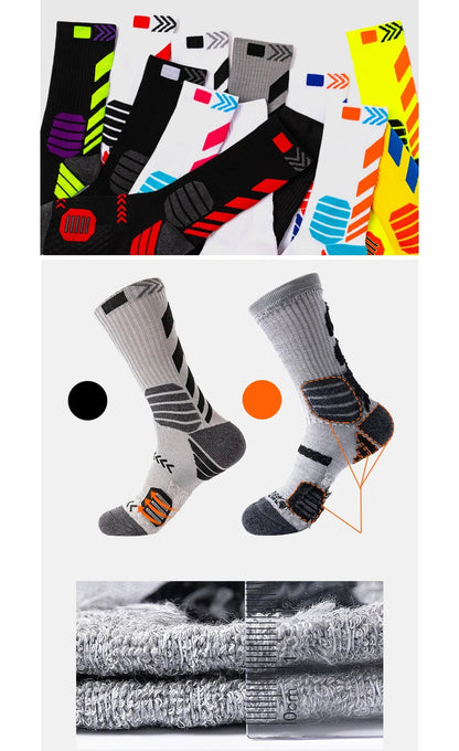 Elite Sport Cycling Basketball Socks Compression Running Man Black Trend Breathable Long Hiking Damping Athletic Professional