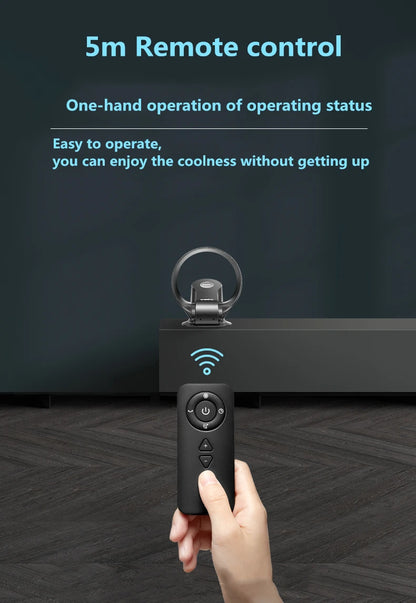 Electric Mute Fan with Remote Controlled Bladeless Powerful Soft Wind Wall Fan for Home Desktop Tower Fan 180 Deg Swinging