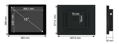 10" 12" 15 Inch Industrial Computer All In One PC Mini Tablet PC Panel With Resistive Touch Screen Intel Core i3 for Win10 PRO