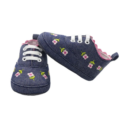 Baby Girl Shoes White Lace Floral Embroidered Soft Shoes Prewalker Walking Toddler Kids Shoes First Walker