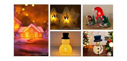 LED Flame Tea Light Candle Set Warm White for Bambu Lab Creator Program 3D Printer Accessories