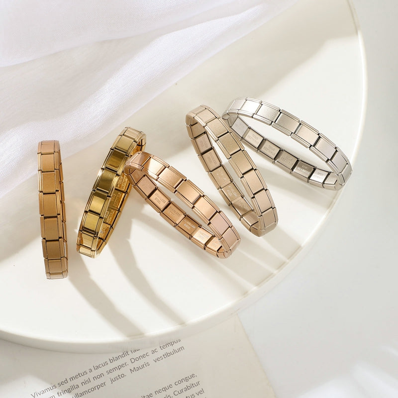 Y2K Italian Charm Bracelets DIY Basic Elastic Charm Stainless Steel Bracelet Fashion Women'S Jewelry Making Wholesale