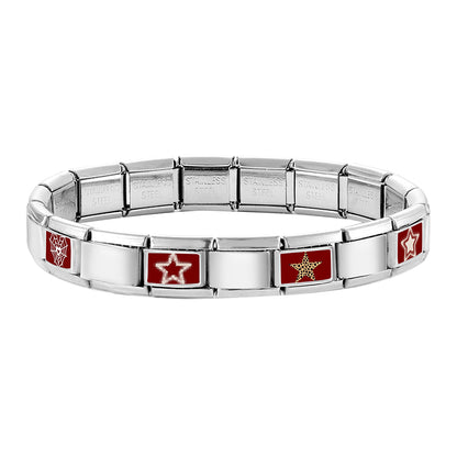 Y2K Red Pink Heart Dog Cat Flowers Italian Charm Link Fit 9mm Stainless Steel Jewelry DIY Making Bracelets For Gifts
