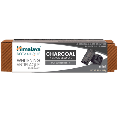 Himalaya Botanique Whitening Antiplaque Zahnpasta Holzkohle + Schwarzkümmelöl 113G