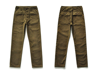 SauceZhan OG107 Utility Fatigue Pants Military PANTS Classic Cargo  Olive  Men's Baker Pants Satin Cotton Straight Fit