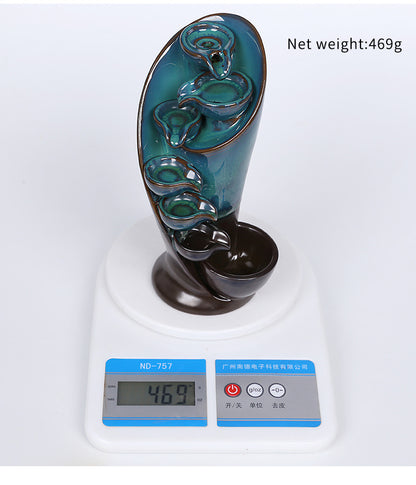 1pc Ceramic Waterfall Incense Burner Backflow Incense Burner Multifunctional Ornament (Without Incense)