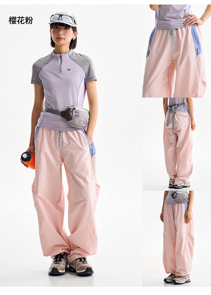 Men Women Splice Fashion Outdoor Loose Casual Lightweight Quick Dry Sports Cargo Baggy Pants Track Trouser Jogger Sweatpants