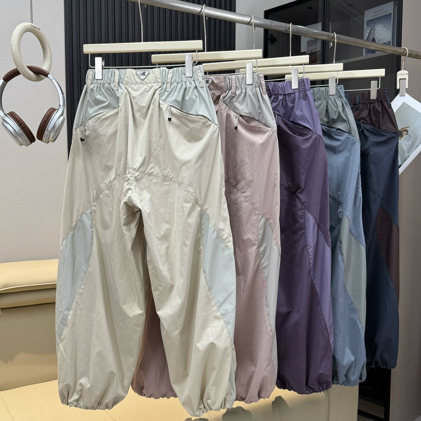 Men Women Splice Fashion Outdoor Loose Casual Lightweight Quick Dry Sports Cargo Baggy Pants Track Trouser Jogger Sweatpants