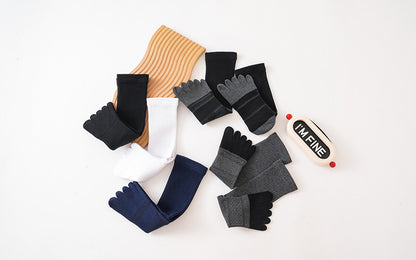 1/5 Pairs Men's Toe Socks Long Compression Sweat-Absorbing Fitness Marathon Hiking Outdoor Basketball Five Finger Sport Socks