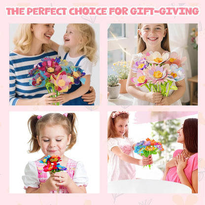 DIY Flower Bouquet Kit Educational Crafts Set for Kids,DIY Flower Arrangement Children's Toy Make Own Gift for Birthday Holiday