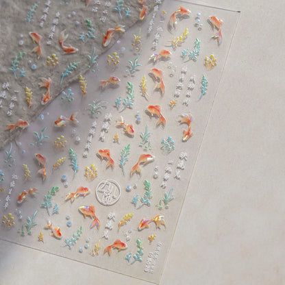 Ocean Shell Starfish Shell Conch Whale Dolphin Seahorse Coconut Tree Water Bubbles Self Adhesive Nail Art Sticker Manicure Decal