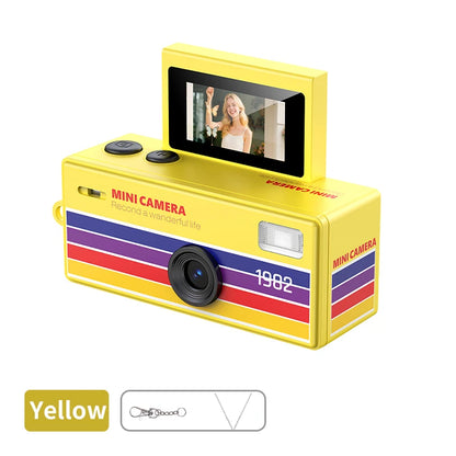 Ourlife Digital Camera 180° Flip Screen Selfile Keychain Camera Retro Support Memory Card HD Very Small Camcorder Video Recorder