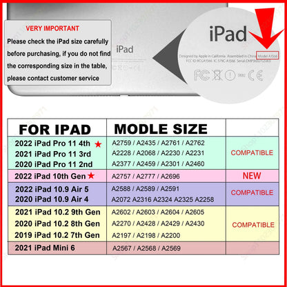 For 2026 iPad 12th A19 11th A16 Case Removable Magnetic Air11 13 M4 M3 Pro11 Pro12.9 Pro13 M2 M4 10 9th 10.2 10.9'' Air 4 5 10.5