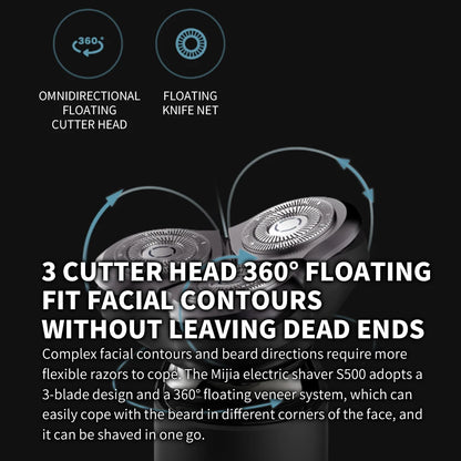 NEW MIJIA S500 Electric Shaver Clipper Triple Blade Trimmer For Men Dry Wet Shaving Washable Beard Hair Cutting Machine Razor CN