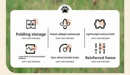 Foldable Pet Stroller for Small Dogs Cats Lightweight Travel Pushchair Breathable Carrier  Teddy Puppies Outdoor Walks Shopping