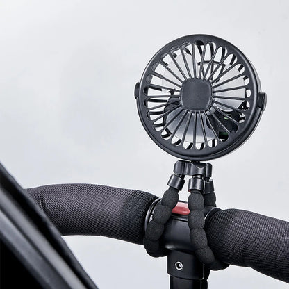 Mini Clip On Fan for Car Seat Crib Baby Stroller Fan Handheld Rechargeable USB Fan Small Cooling Fans Baby Stroller Accessories