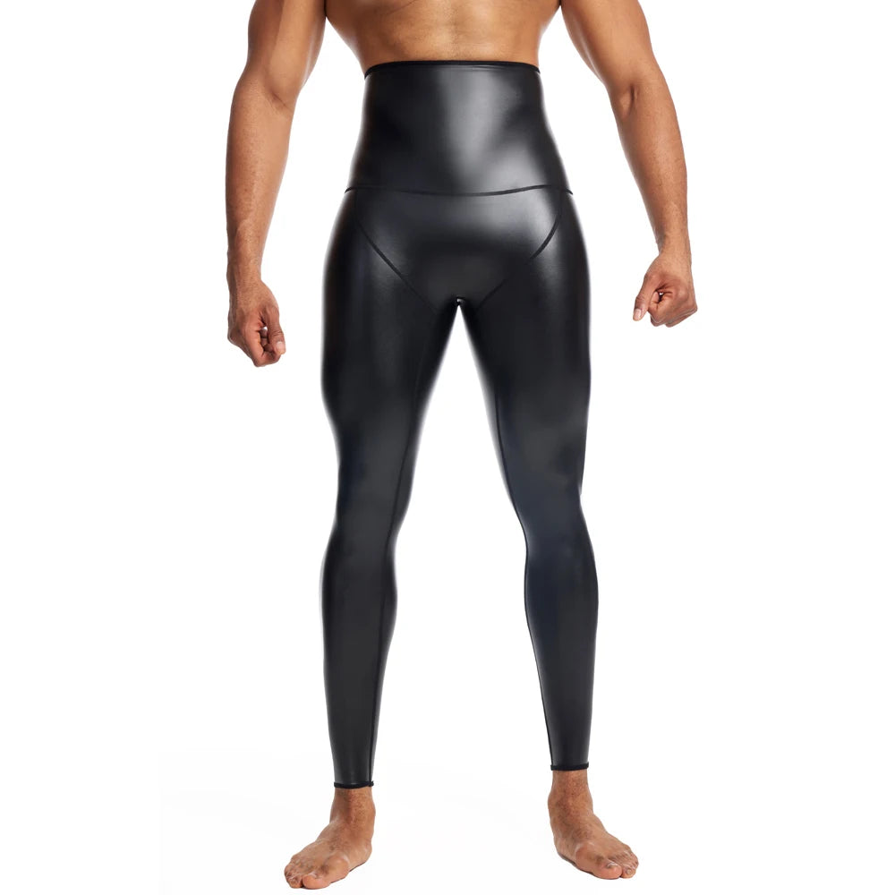 CHENYE Fitness Jogging Workout Pants Men Casual Paty Pants New Running Man High-waisted Stretch Leather Pants GYM Sport Trousers
