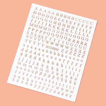 3D Glittery Gothic Letter Design Nail Art Stickers Uppercase Alphabet Letters Artistic Designs DIY Nail Art Decals Decoration #1