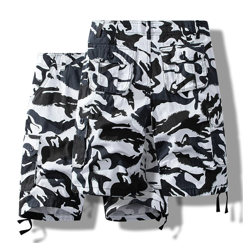 Men's Short Pants Cotton Cargo Shorts Tactical Breeches Casual Sports Man Hiking Fishing Streetwear