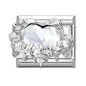 Wholeasle Shiny Zircon Shell Love Heart Devil Eyes Italian Charm Links Fit 9mm Stainless Steel Bracelet Women Jewelry DIY Making
