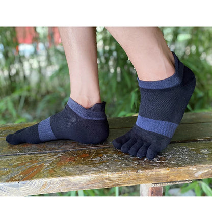 Large Plus Size Toe Socks Sport Mans Mesh Breathable Compression Sweat-Absorbing Fitness Elastic Five Finger Ankle Socks Student