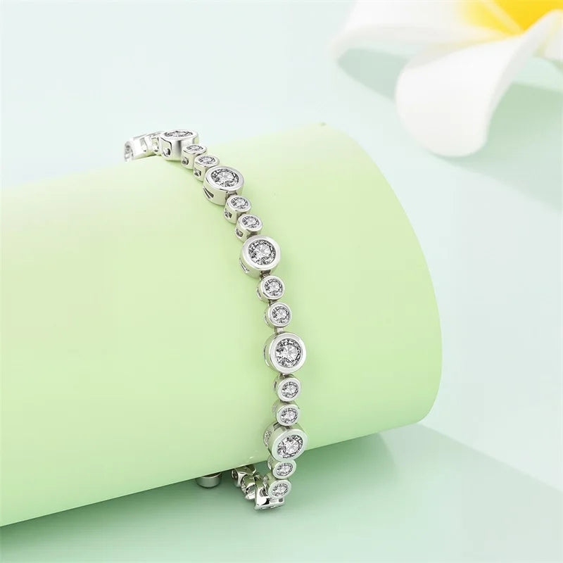 Original 925 Sterling Silver Starry Sky Bubble Bracelet For Women Fine Anniversary Valentine's Day Jewelry Gifts