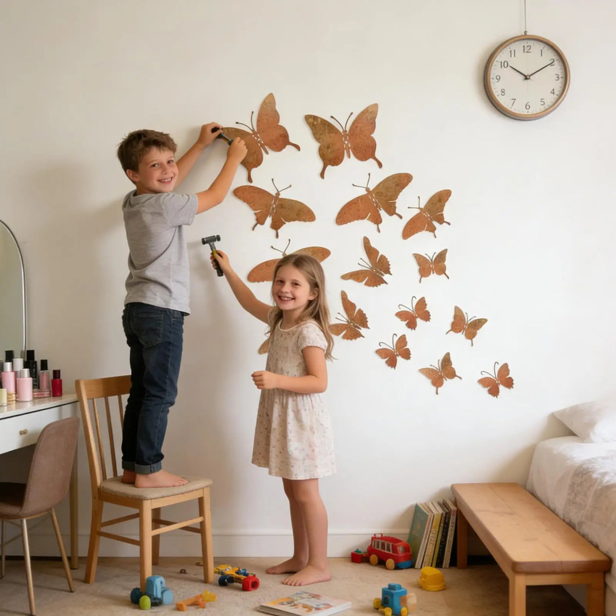 Metal Butterfly Wall Decor 15 Piece Set Aesthetic Wall Art for Girls Room Bedroom Nursery Bathroom Garden Outdoor Party Decor