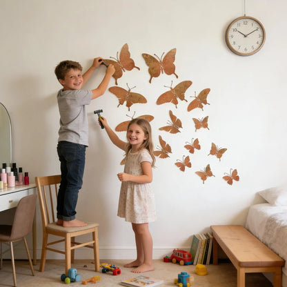 Metal Butterfly Wall Decor 15 Piece Set Aesthetic Wall Art for Girls Room Bedroom Nursery Bathroom Garden Outdoor Party Decor