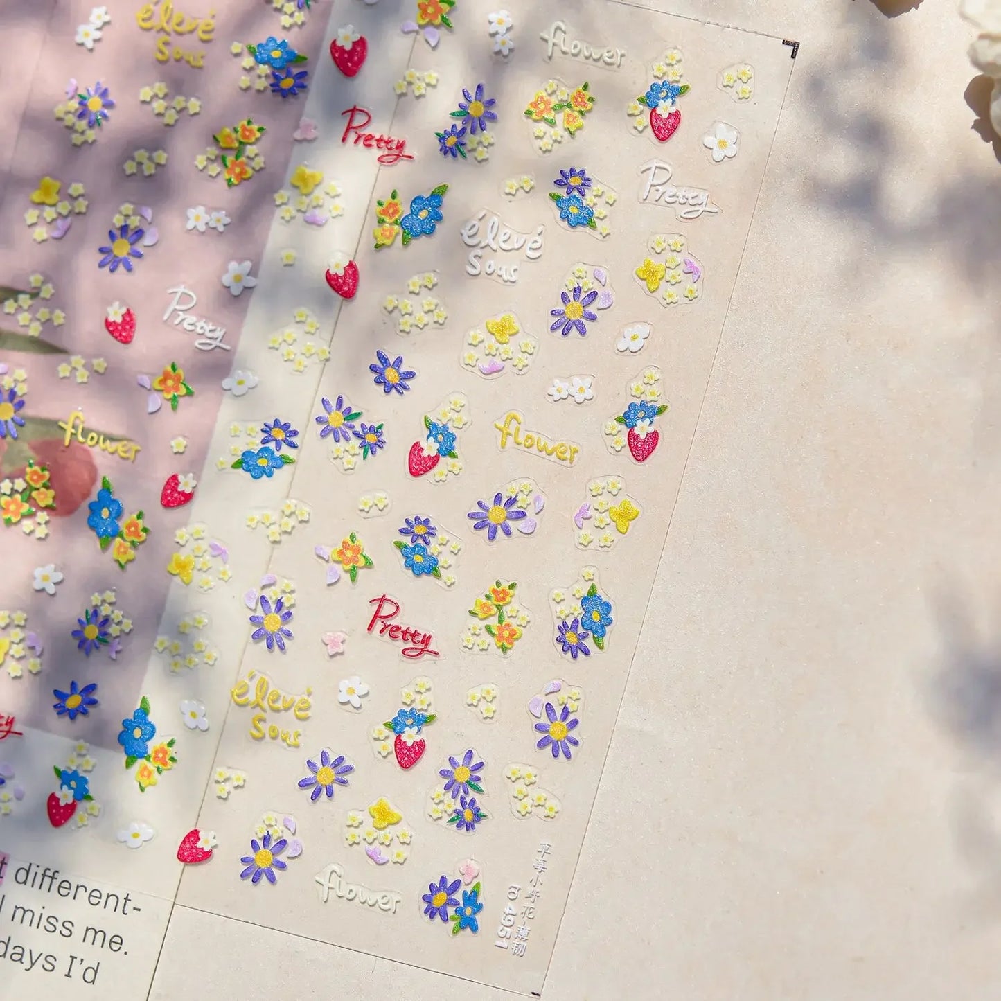 Cute Animal Face 5D Nail Art Stickers Cartoon Cat Bunny Dog Mouse Kawaii Expressions Simple Self Adhesive Manicure Decal DIY