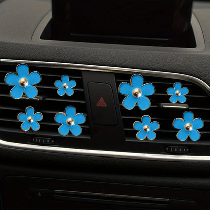 4-8pcs/set Small Car Air Outlet Perfume Decoration Clip Flower Daisy Design Car Interior Aromatherapy Fresheners Diffuser Access