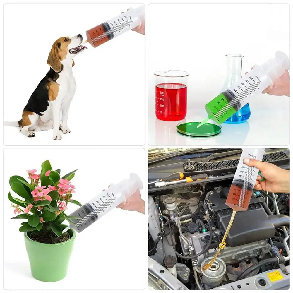 550ML Needle Barrel Oil Pump Syringe Large Syringes Reusable Pump Measuring With Scale Syringe With Tube ﻿