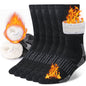 3 Pairs Men Women Merino Wool Crew Socks Thickened Thermal and Warm Socks for Winter Work Outdoor Hiking Running Sports Large