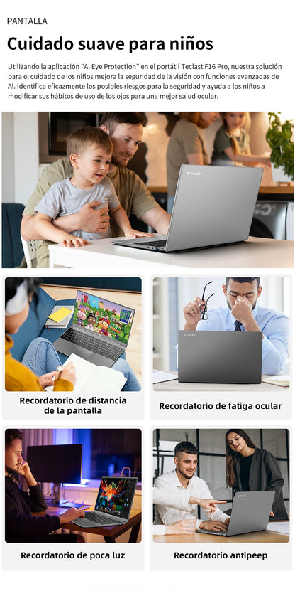 Teclast F16Pro Laptop 15.6 Inches, Backlit Keyboard, for Intel N95, 16Gb Ram 512Gb Rom, 1920X1200 Fhd Ips, Compatible with Mini-Hdmi