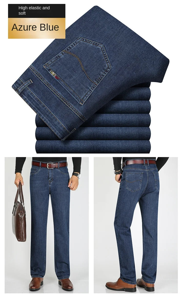 High Waist Denim Jeanse For Men Pants Plus Size 40 42 Fashion Designer Jeans Trousers For Men Street Wear Straight Loose Autumn