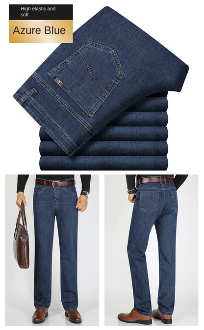 High Waist Denim Jeanse For Men Pants Plus Size 40 42 Fashion Designer Jeans Trousers For Men Street Wear Straight Loose Autumn