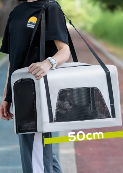 Outdoor Pet Travel Trolley Cart Universal Wheel Stroller Wheeled Box Removable Folding Dog Cat Carrier Bag Large Capacity Safe