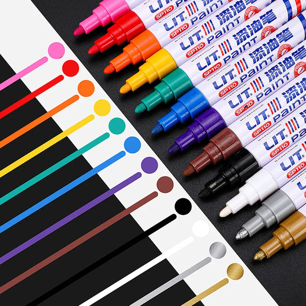 Waterproof Car Scratch Repair Pen Auto Wheel Tire Oily Painting Mark Pen Touch Up Paint Fill Remover Vehicle Tyre Paint Marker