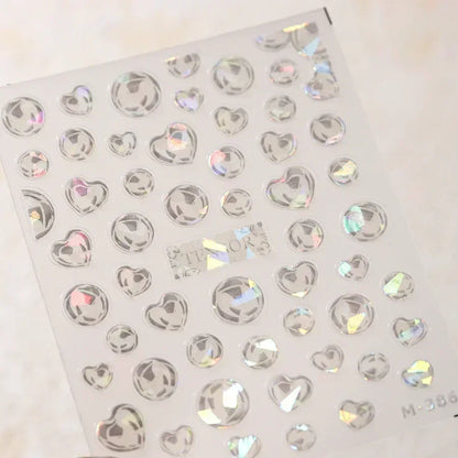 Colorful Bagful Jellyfish Bubbles Swimming Rings Rainbow Stars Ocean Starfish Self Adhesive 5D Nail Art Sticker Manicure Decal