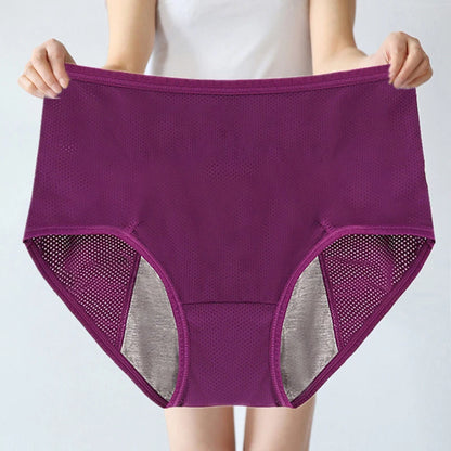 2pcs Women's Physiological Briefs Girl Menstrual Panties Ladies Period Leak Proof Panty Mid Waist Ice Silk Underwear