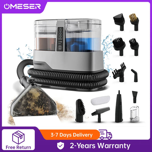 OMESER 1800W Steam Carpet Cleaner Machine 13 IN 1 17KPa Suction Multiple Nozzles Spot Spray Washing for Upholstery Pet Car Home