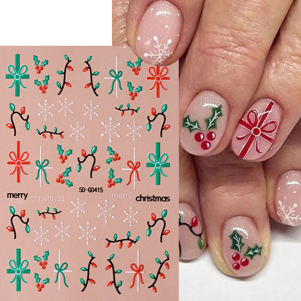 1sheet 5D Sexy Red Lips Nail Decal Stickers KISS Love Heart Valentine's Day Self-adhesive Nail Slider DIY Romantic Nail Decor