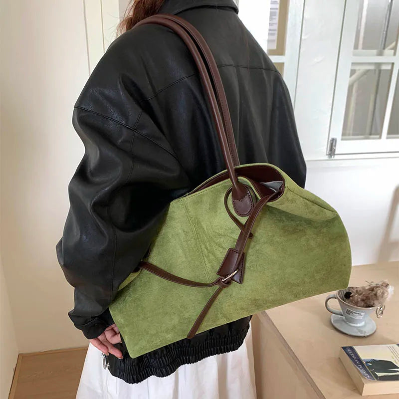 LEFTSIDE Women's PU Leather Shoulder Bag 2025 Winter New Fashion Retro Underarm Bag Luxury Brand Designer Handbags Tote Bags