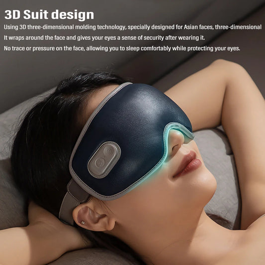 7 Mode Smart Eye Massager USB Charging Eyemask 3D Vibration Massage Eye Relax Warmth Sleep Shading Office Home Travel Eye Mask