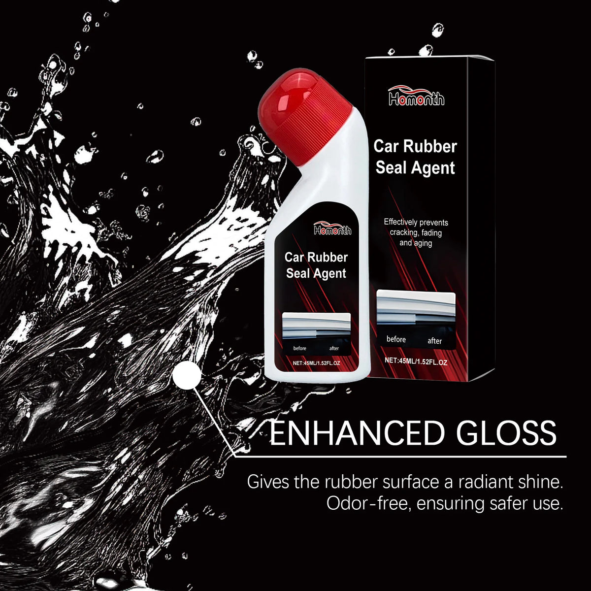 Car Rubber Care Agent–Anti-Aging, Repairs,Restores Black Luster,Resists High & Low Temperatures,Gentle Formula,Non-Corrosive