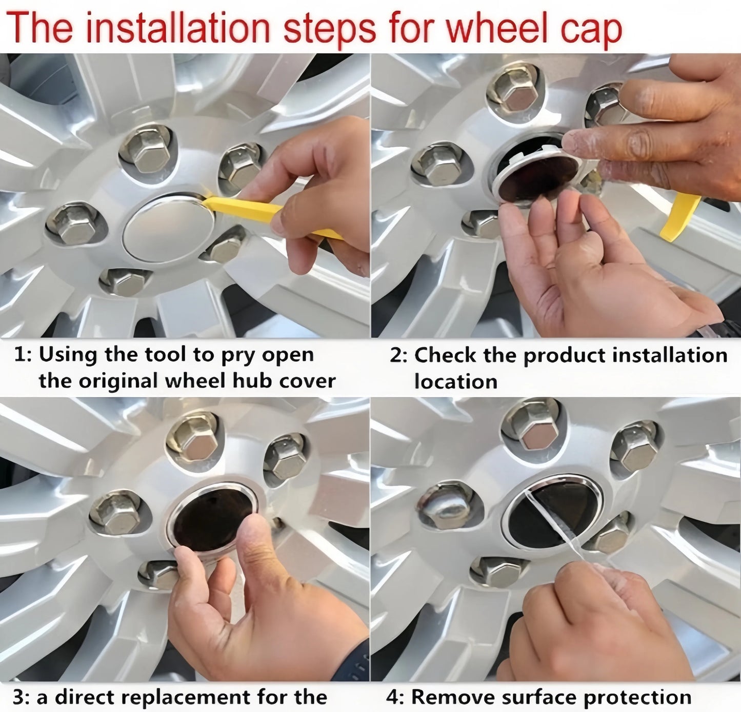 4pcs 60mm 64mm 65mm 68mm 69mm No Logo Emblem Car Wheel Center Caps Wheels Hub High Cap Rim Hubcaps Dust Cover Car Accessories