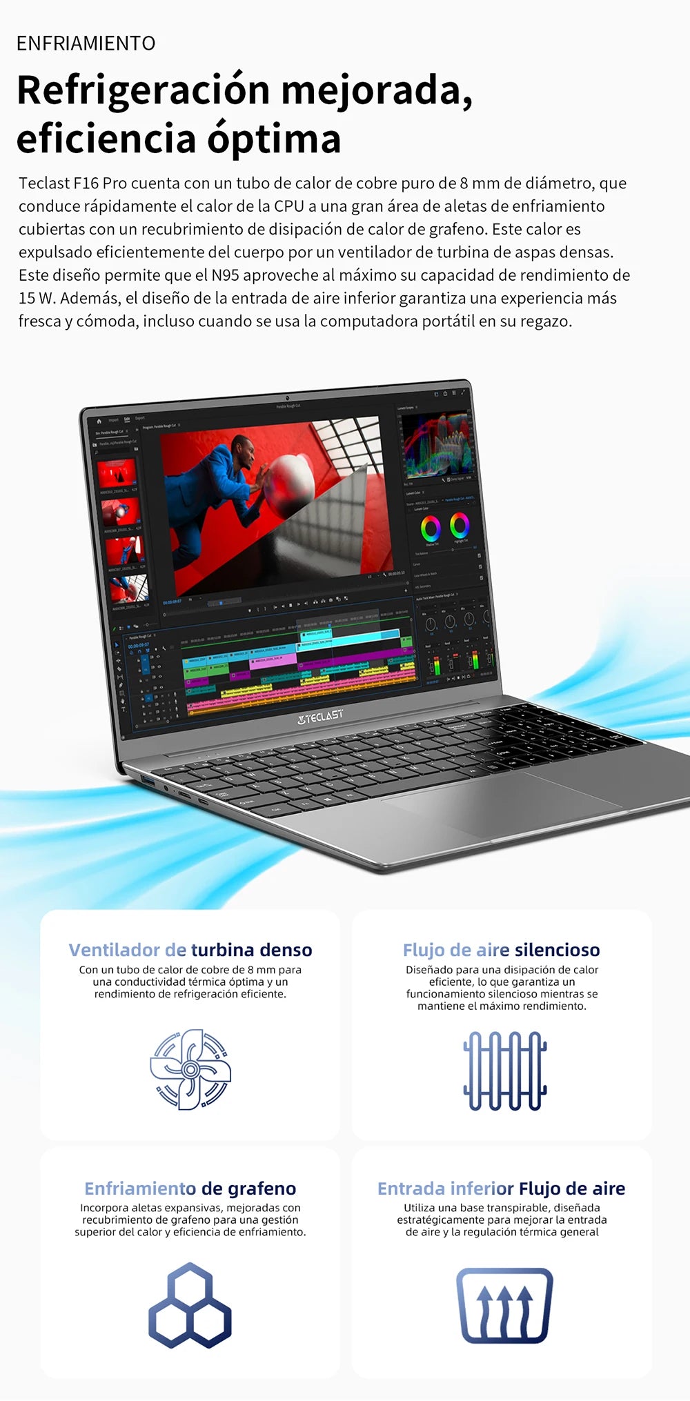 Teclast F16Pro Laptop 15.6 Inches, Backlit Keyboard, for Intel N95, 16Gb Ram 512Gb Rom, 1920X1200 Fhd Ips, Compatible with Mini-Hdmi